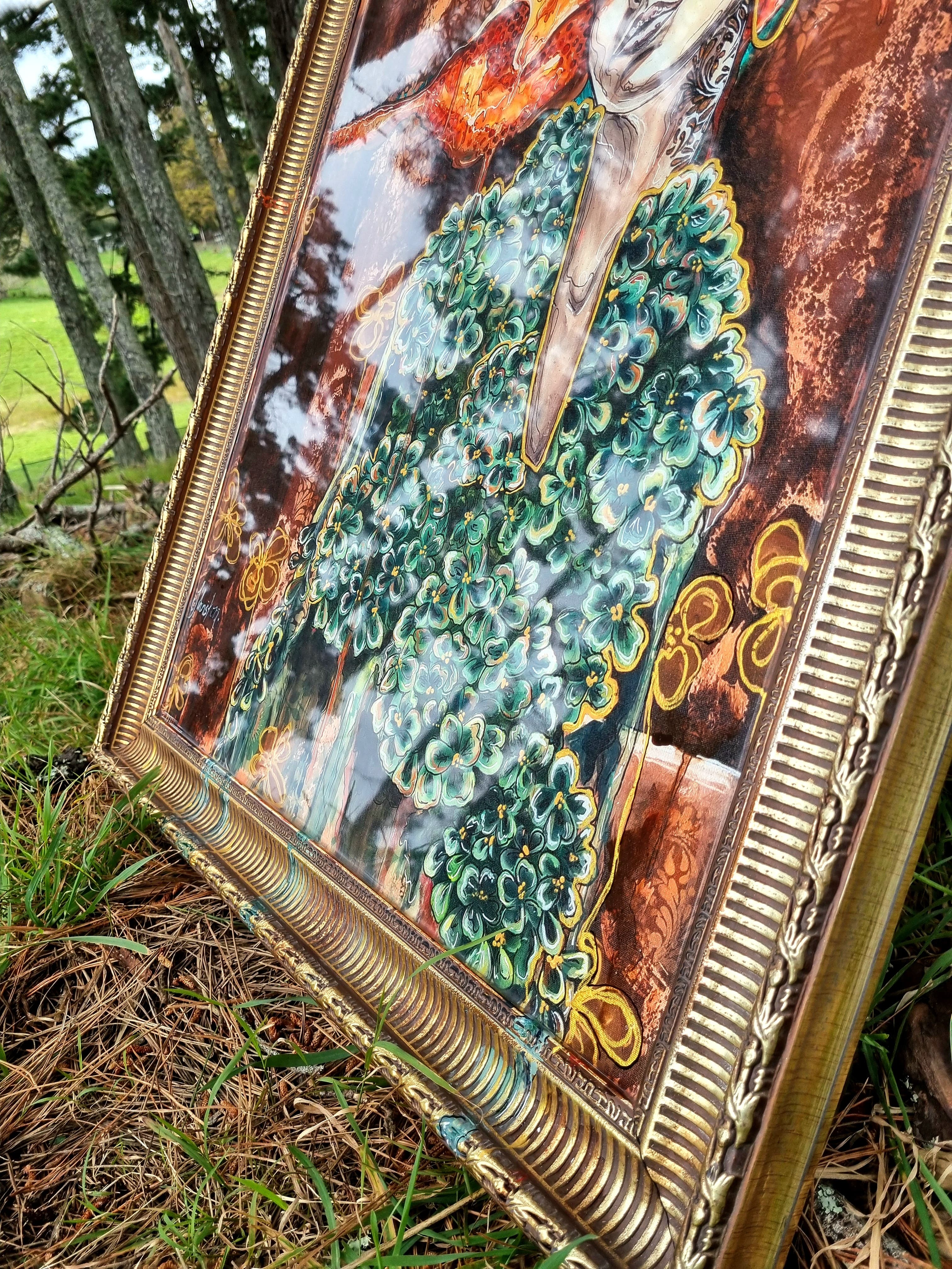 Limited Edition Print - 'Have the flowers, always' — Limited print, hand embellished paint, resin by Caitlin Johnston